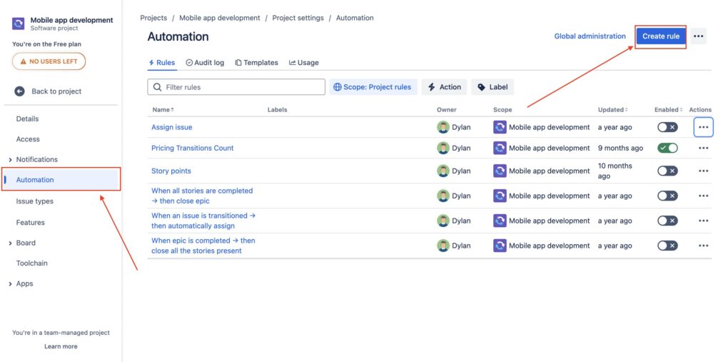 Using Automation for Jira